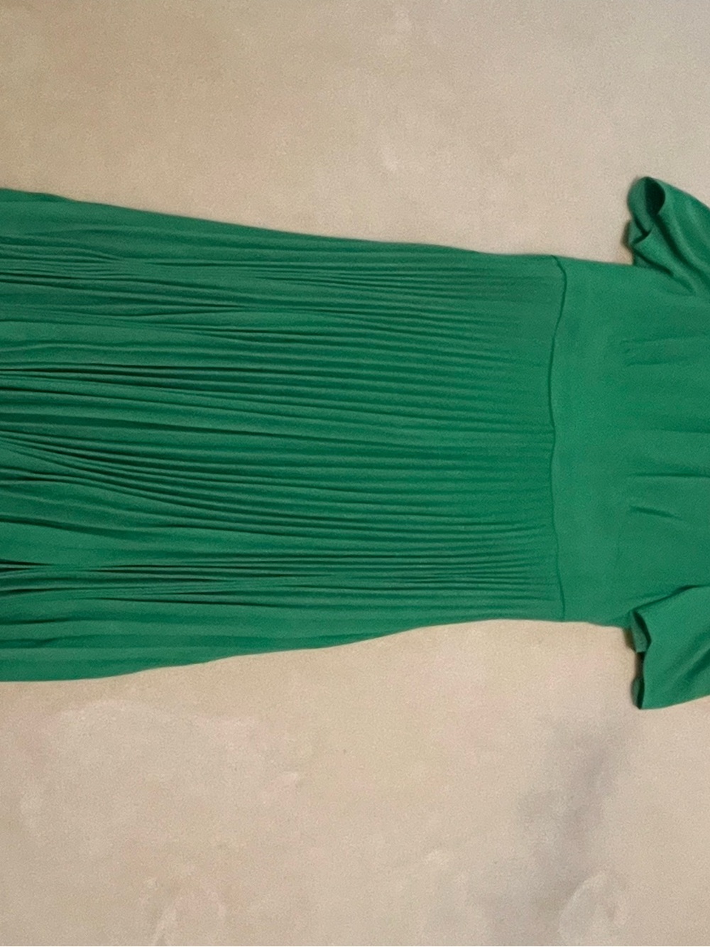 LK Bennett Emerald Green Long-Sleeve Pleated Midi Dress US 14